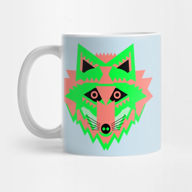 Neon Green Fox Face by AnimalMagic